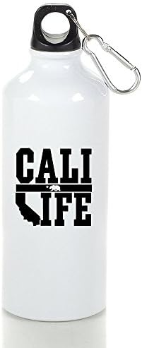 Portable Cali Life Cool Stylish Word Letter Sports Water Bottle With Carabiner