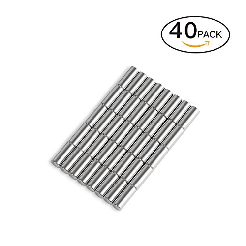 Round Cylinder Magnets Perfect for Maps, Whiteboards and Refrigerators - 40Pcs Tiny Magnets D4x10mm Magnetic Metal Pins/ Map Pins - by Not Just A Gadget