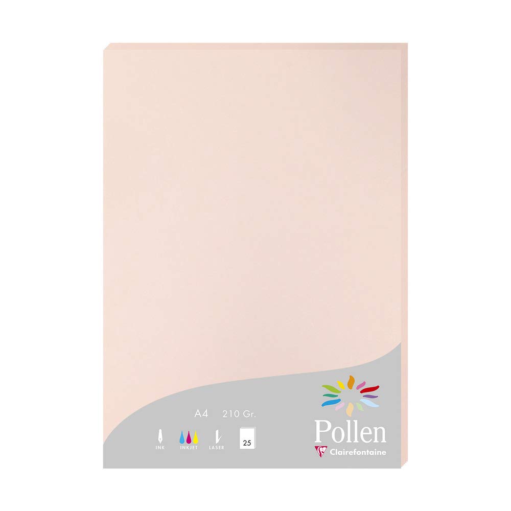 Clairefontaine 24234C Wallet of 25 Sheets Format A4 (21x29,7cm) 210gsm Opaline colour Invitation Paper Events Correspondence Pollen Range Premium Smooth Paper