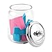 iDesign York Glass Bathroom Vanity Apothecary Jar with Lid for Cotton Balls, Swabs, Cosmetic Pads, Candy, 3.5