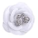 Fashion jewelry designer rhinestone imitation pearl flower dangle earrings for women