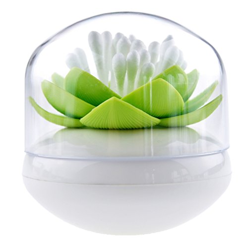 MelonBoat-Lotus-Cotton-Swab-Holder-Small-Q-Tips-Toothpicks-Storage-Organizer-Green