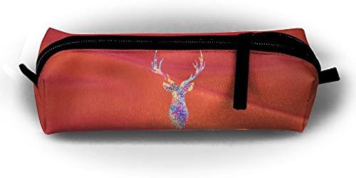 Students Pencil Case Dear Head Fashion Pen Holder Makeup Bag Zipper Pouch