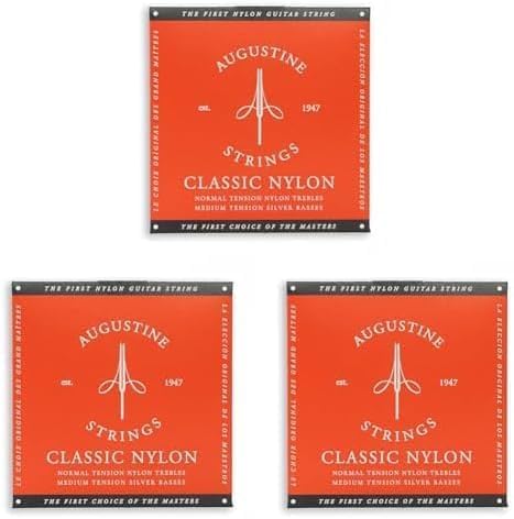 Augustine 524A Classic Red Set Copper Wound Classical Guitar Strings (Pack of 3)