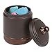 InterDesign York Metal Bathroom Vanity Canister Jar for Cotton Balls, Swabs, Cosmetic Pads - Split Bronze