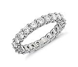 3.55mm Sterling Silver 925 Cubic Zirconia Cz Eternity Engagement Wedding Band Ring (7)