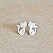 Adorable Sitting Cat Stud Earrings in Sterling Silver 925