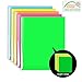 Heat Transfer Vinyl Glow in The Dark Iron-on Vinyl 5 Sheets, Muilt Colors Neon Lumious HTV Bundle (12 x 10 inches) for DIY Clothes Like T-Shirts Hats Helmet, Eco-Friendly Materials