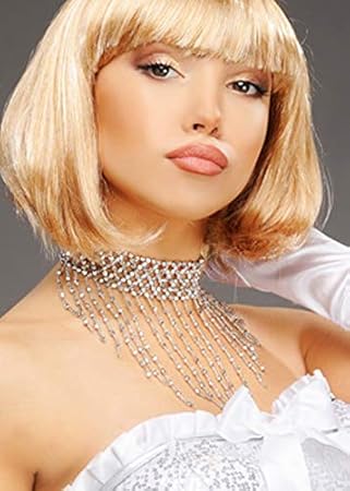 Amazon Com Struts Fancy Dress 1920s Silver Flapper Beaded Choker