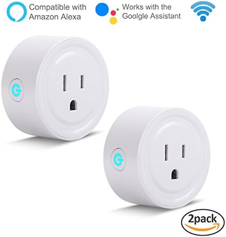 Smart Plug 2 Packs , Mini Timer Socket Compatible with Amazon Alexa and Google Home , Easy to Set-Up , Remote Control Appliances Via Iphone Android Smart Phone APP