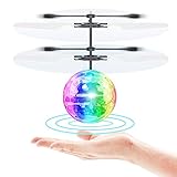 Toyk Flying Toy Ball Infrared Induction RC Flying Toy Built-in LED Light Disco Helicopter Shining Colorful Flying Drone Indoor and Outdoor Games Toys for 1 2 3 4 5 6 7 8 9 10 Year Old Boys and Girls