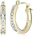 Amazon Collection 14k Yellow Gold Round-Cut Diamond Channel-Set Hoop Earrings (1/8 cttw, J Color, I2 Clarity)