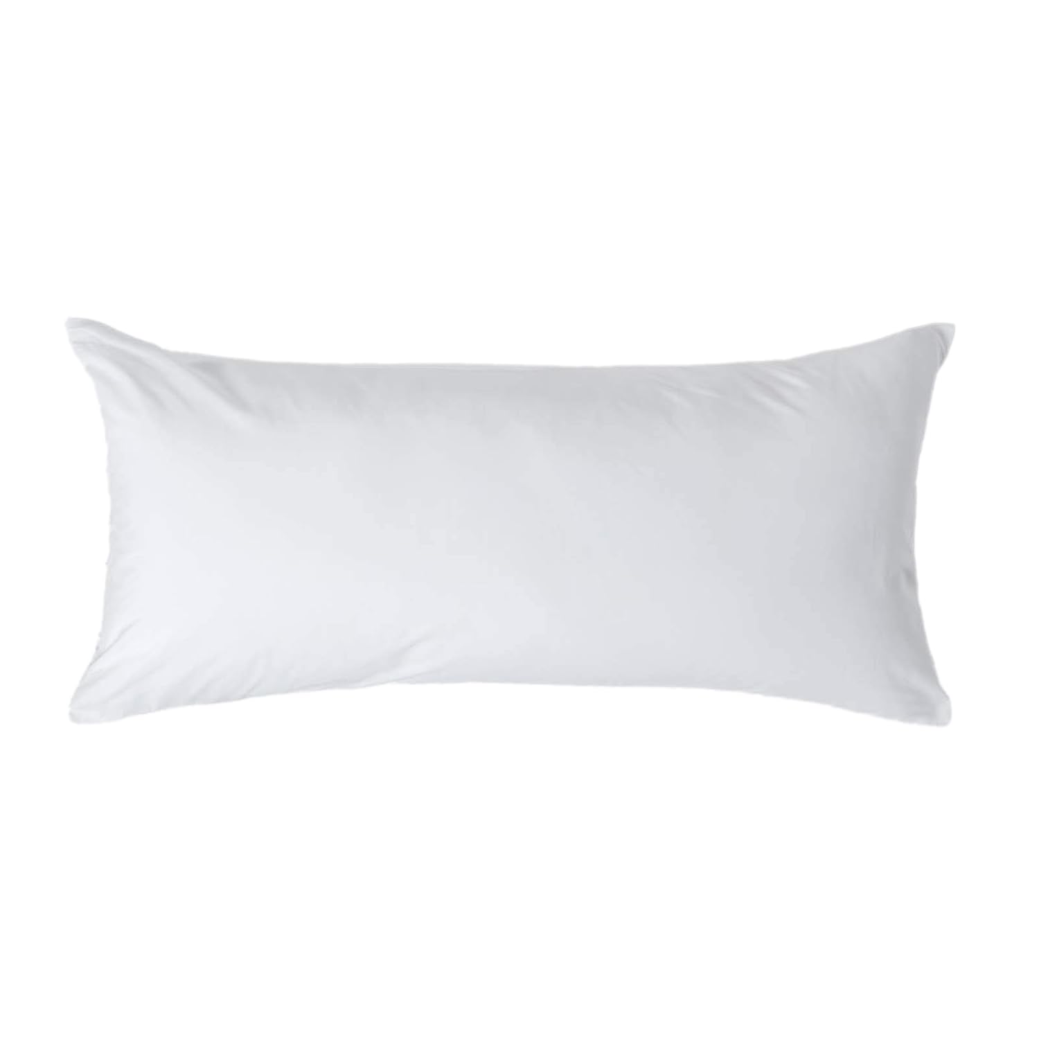 HOMESCAPES White Pure Egyptian Cotton Euro Size Pillowcase 40 x 80 cm 200 TC 400 Thread Count Percale Equivalent Pillow Case with Zip