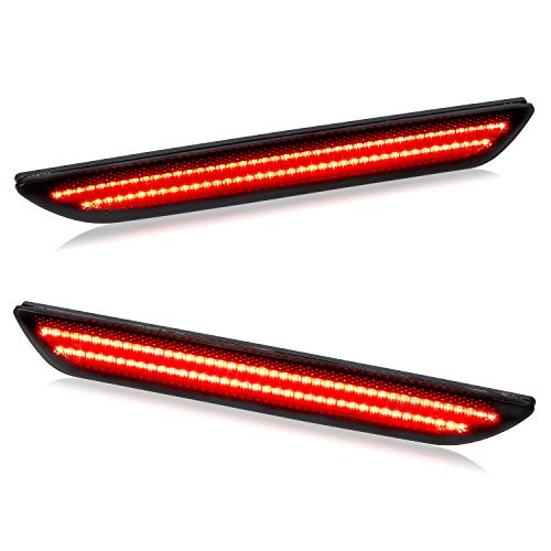 RUXIFEY Smoked LED Side Marker Lights Rear Sidemarkers Compatible with 2015-2019 Ford Mustang Red - Pack of 2