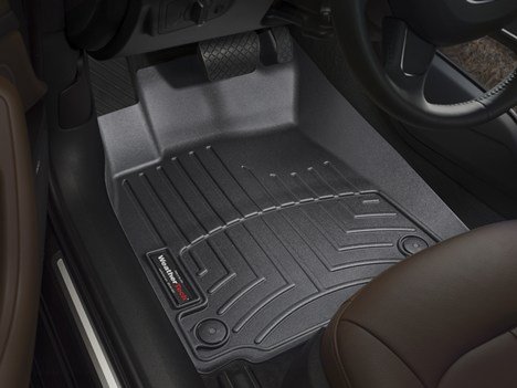 2012-2015 Audi A6/S6/A7-Weathertech Floor Liners-Full Set (Includes 1st and 2nd Row)-Two-Piece Rear Part-Black