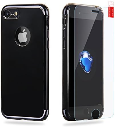 iPhone 7 Case Hedonism[Designers Series] sleek ultra slim iPhone 7 cases suede feel slender appearance+[spare screen protector] for Apple iPhone 7-Jet Black