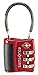 Samsonite Luggage 3 Dial Travel Sentry Cable Lock, Red Pepper, One Size