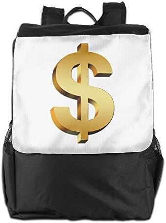 Gold Dollar Sign Convenient Lightweight Travel Hiking Backpack Daypack