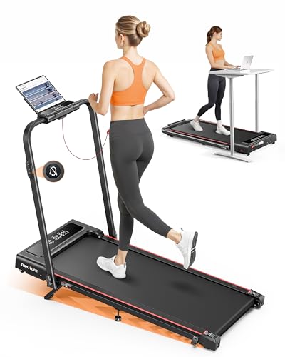 Treadmill, 9% tilt, 12 km/h, electric foldable 4-in-1, compact and portable, 2.5 HP, can be placed under the sofa, remote control, app, double LED screen, suitable for home office