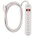 GE 6 Outlet Power Strip with 9 Foot Extra Long Power Cord, Indoor Power Strip, Twist to Close Safety Outlet Covers, Wall Mount, 3 Prong, UL Listed, White, 55253