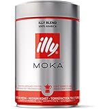illy Medium Roast Ground Moka Coffee for Stovetop Coffeemakers, 8.8 ounce can