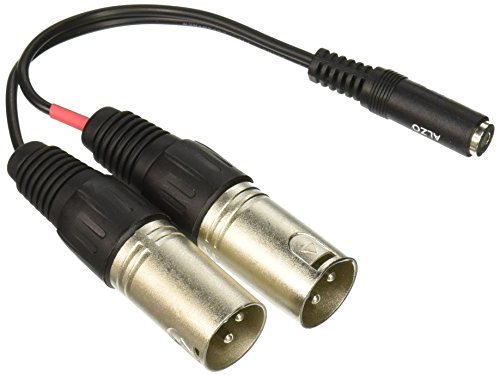 ALZO Stereo Microphone Adapter Cord for Pro Camcorders, 3.5 TRS Mini Phone Female Jack to 2 XLR Stereo for Use with Mics from Rode, Azden, Audio-Technica, Shure, Sony, Tascam