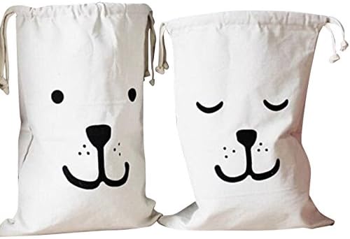 Home Décor Canvas Laundry Bags Organizer Storage Sorting Bags for Kids Toys, Baby Clothing,Gift,Food,-- Space Saver Container for Home Office Travel