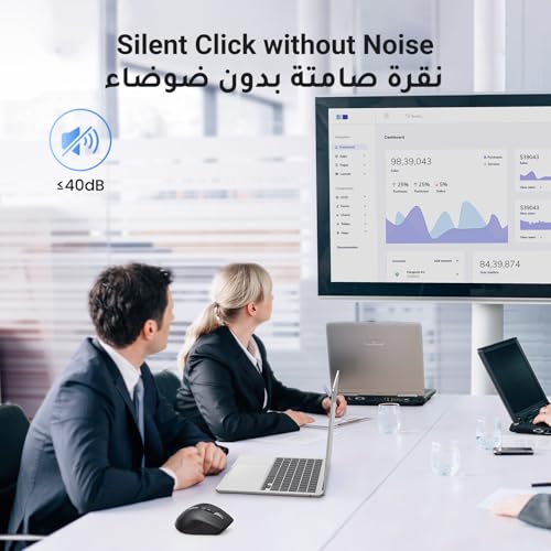 UGREEN Bluetooth5.4+2.4G Wireless Mouse, Ultra-Fast Scrolling, Ergonomic and Silent, 5000 dpi Mouse with 5 Buttons, for Office/Home/Study, Compatible with Windows, MacOS, iOS, Android, Linux