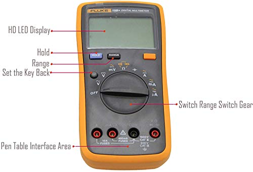 Whizzotech FLUKE 15B+ F15B+ Digital Multimeter Meter Auto Range AC DC Voltage Current (Fluke 15B+ Multimeter)