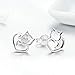 Cute Cat Earrings Stud Pearl Earrings for Women Mouse Cubic Zircon Hypoallergenic Earrings Christmas Birthday Gift (Cat earrings)