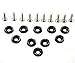 Amooca Black Password JDM Aluminum Alloy Fender Bumper Engine Dress Up Washers Kit with Bolts 10pcs