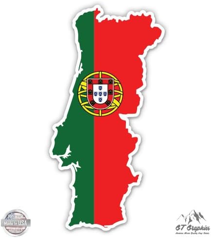 Portugal Map Flag Country Shape - Vinyl Sticker Waterproof Decal