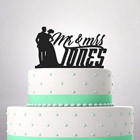 Wedding Cake Topper Mr And Mrs Surname Funny Young Couple African
