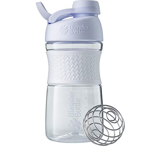 BlenderBottle SportMixer Twist Cap Tritan Grip Shaker Bottle, 28-Ounce, White