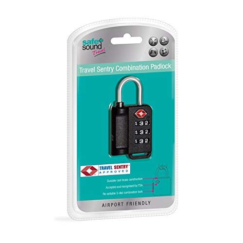 Safe & Sound Tsa Resettable Combination Padklock Luggage Lock, 17 cm, Assorted color