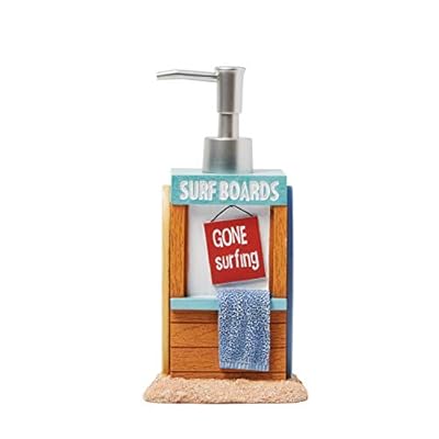 SKL Home Paradise Beach Soap Dispenser, 7.5" x 3" x 3.75", Multicolored 41UO7ReFJRL. SS400