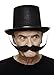 Mustaches Self Adhesive Fake Mustache, Novelty, Large Dali Black False Facial Hair, Costume Accessory for Adults, Black Color