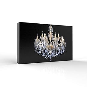 Canvas Wall Art - Crystal Chandelier Shining for Living Room - Modern Home Art Stretched and Framed Ready to Hang - 12x18 inches