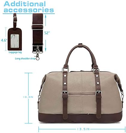Travel Bag with PU Leather is not Easy to Tear and Break, Suitable for Business Trip, Tourism, Camping and Outdoor Activities (Beige-Pu) 6 Travel Bag with PU Leather is not Easy to Tear and Break, Suitable for Business Trip, Tourism, Camping and Outdoor Activities (Beige-Pu)