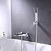 GAPPO Modern Brass Single Handle Wall Mounted Waterfall Bath Filler Tub Faucets With Handheld Shower
