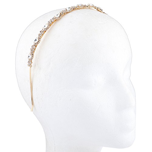 Lux Accessories Bridal Occasion Crystal Rhinestone Statement Tiara Headband