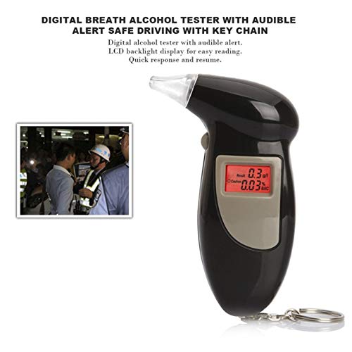 Liobaba Digital Breath Alcohol Tester with Audible Alert Safe Driving with Key Chain Quick Response Alcohol Detector Breathalyzer - Thumbnail 2