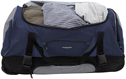 Travelers Club Adventure Upright Rolling Duffel Bag, Navy Blue/Grey, 30 Inch 86.2L 5 Travelers Club Adventure Upright Rolling Duffel Bag, Navy Blue/Grey, 30 Inch 86.2L