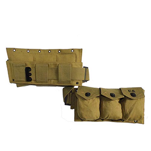 ANQIAO Reproduction WW2 WWII US M1937 Bar Belt 6 Pockets