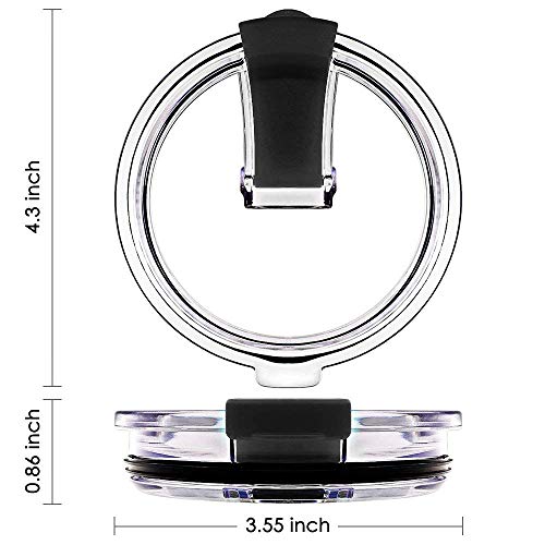 YouZi Spill Proof and Splash Resistant Lid for Yeti Rambler Rtic Ozark Trails Tumbler Cups 30 oz,Pack of 2 (Black) - Thumbnail 5