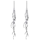 Long Earrings for Women Dangle Drop Earrings Silver Fashion Twist Wave