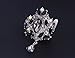 Danbihuabi Crystal Rhinestone Glass Brooch Pins Wedding Jewelry(purple,red,yellow,blue,white,black) (Black)