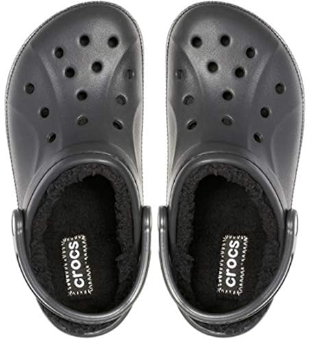 Crocs Unisex-Adult Ralen Lined Clogs Fuzzy Slippers, Black/Black
