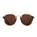 JIM HALO Retro Polarized Round Sunglasses for Women Vintage Small Mirror Glasses (Tortoise/Polarized Brown)