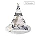 TOUCH-RICH Durable Teepee for Kids 5 ft 4 Poles Indian Play Tent Sturdy & Safe Kids' Furniture with Window & Floor (Stripe Grey Teepee)
